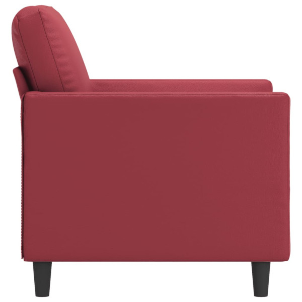 Sillón cuero sintético rojo tinto 60 cm M 4
