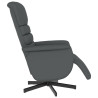Sillón reclinable con reposapiés cuero sintético gris 4