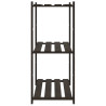 Estantería de 3 niveles madera maciza de pino negro 80x38x90 cm 4