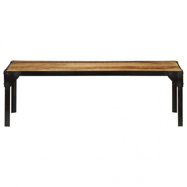 Mesa de centro de madera maciza de mango rugosa y acero 110 cm M 3