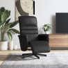 Sillón reclinable con reposapiés cuero sintético negro 1