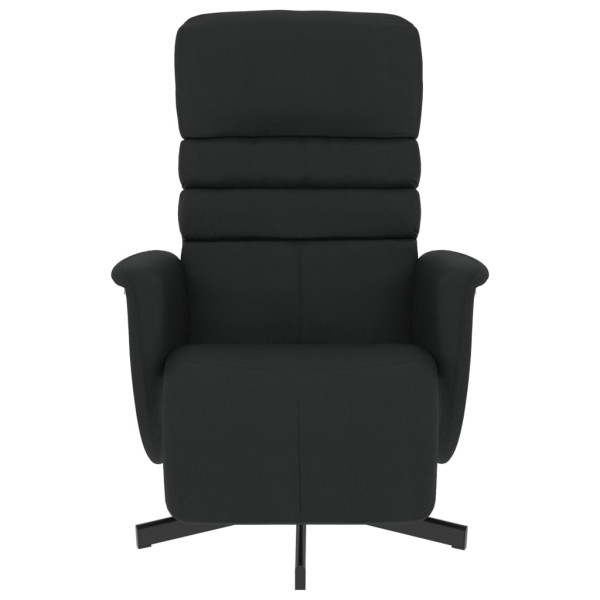 Sillón reclinable con reposapiés cuero sintético negro M 3