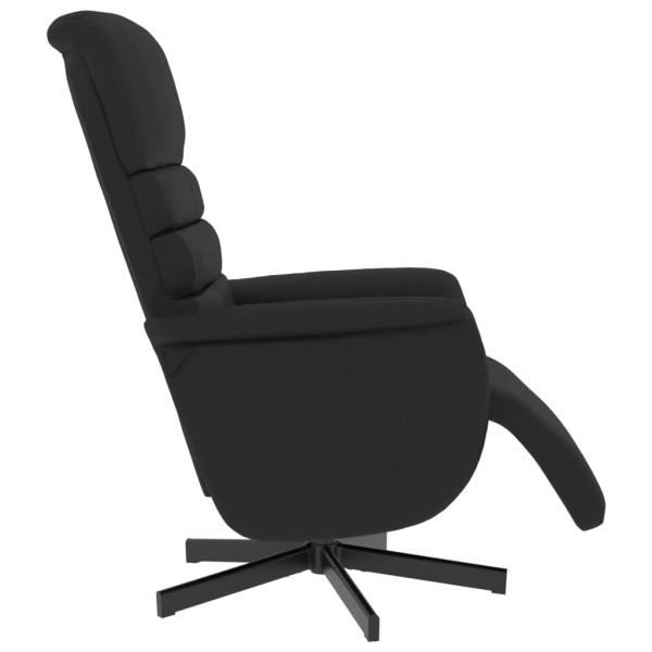 Sillón reclinable con reposapiés cuero sintético negro M 4