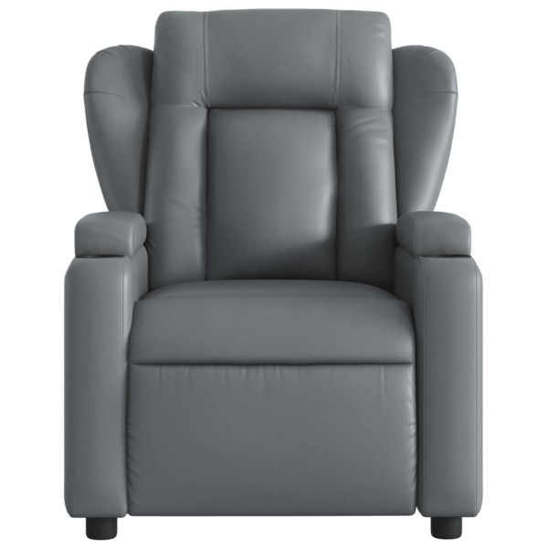 Sillón de masaje reclinable cuero sintético gris M 4