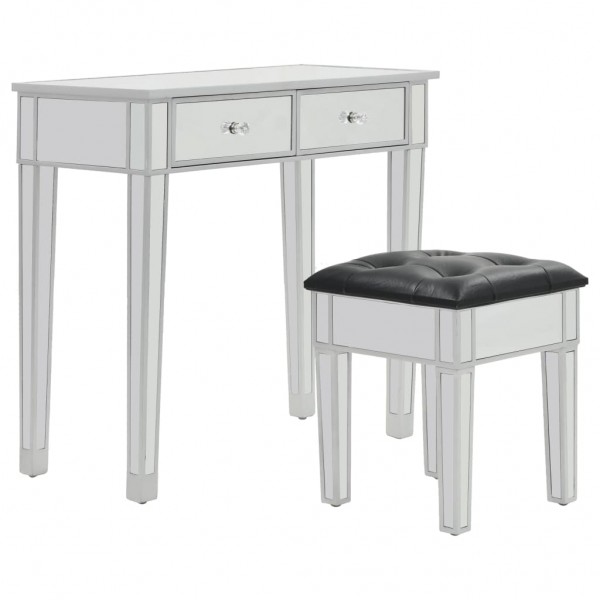 Tocador espejado con taburete de MDF y vidrio D