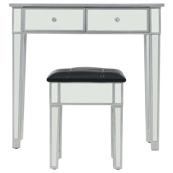 Toucador e banco em vidro espelhado MDF e vidro M 2