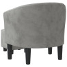 Sillón con taburete terciopelo gris claro 5