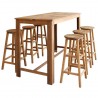 Conjunto mesa e bancos de bar 7 pcs madeira de acácia maciça 1