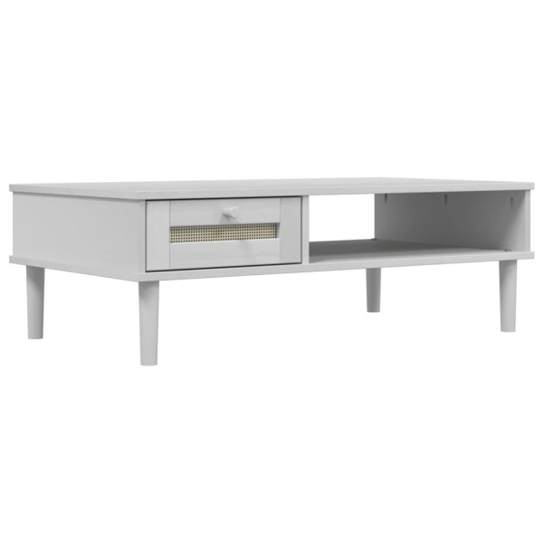 Mesa de centro SENJA 100x55x33 cm pinho maciço branco M 2