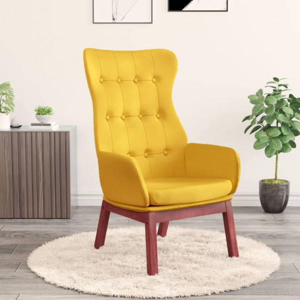 Sillón de relax de tela amarillo mostaza D