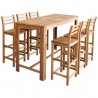 Set mesa de bar y sillas 7 piezas de madera de acacia maciza 1
