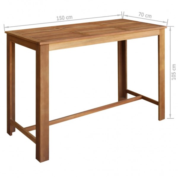 Conjunto mesa e cadeiras de bar 7 pcs madeira de acácia maciça M 5