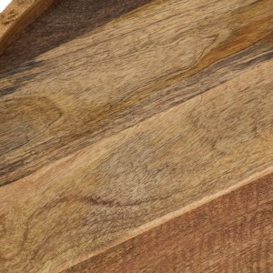 Mesa de centro de madera maciza de mango y acero 50x40 cm H