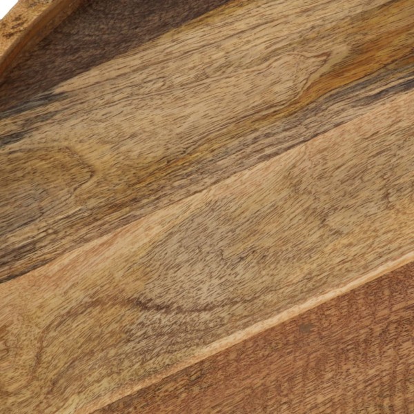 Mesa de centro de madera maciza de mango y acero 50x40 cm M 2