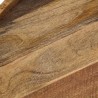 Mesa de centro de madera maciza de mango y acero 50x40 cm 2
