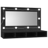Mueble con espejo y LED negro 90x31.5x62 cm 5