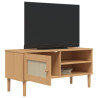 Mueble de TV SENJA aspecto ratán madera pino marrón 106x40x49cm 4