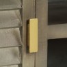 Mueble TV de madera de mango maciza gris y latón 110x30x48 cm 3
