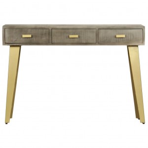 Mesa consola 110x35x76cm mangueira mangueira cinzento c/ bronze H