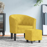 Sillón con taburete terciopelo amarillo 1