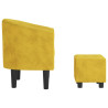 Sillón con taburete terciopelo amarillo 4