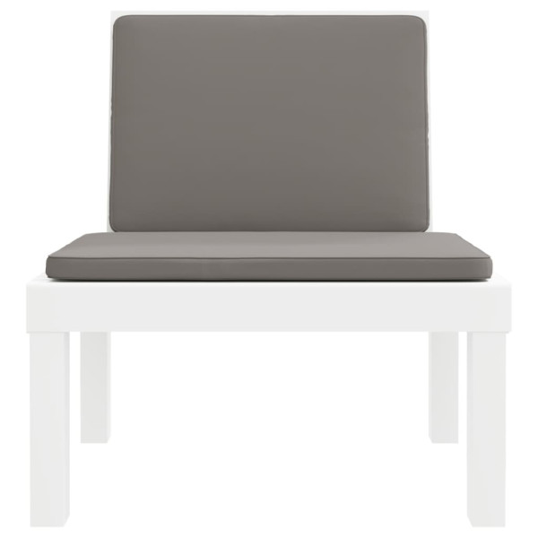 Espreguiçadeira com almofadões PP branco M 5