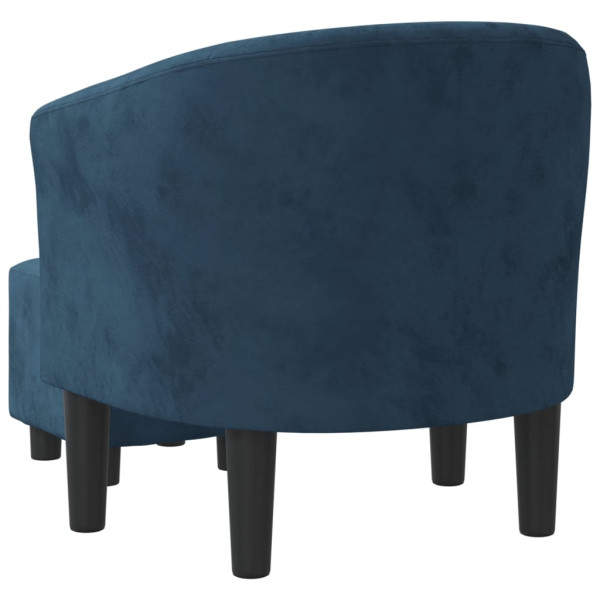 Sillón con taburete terciopelo azul oscuro M 5