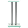 Soportes altavoz vidrio templado diseño 2 pilares plata 2 uds 3