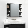 Mueble con espejo y LED negro 70x16.5x60 cm 4
