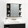 Mueble con espejo y LED negro 70x16.5x60 cm 5