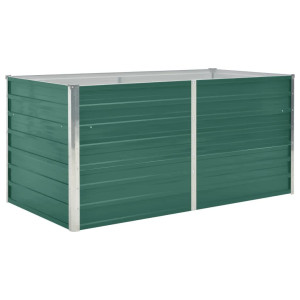 Canteiro de jardim elevado 160x80x77cm aço galvanizado verde H