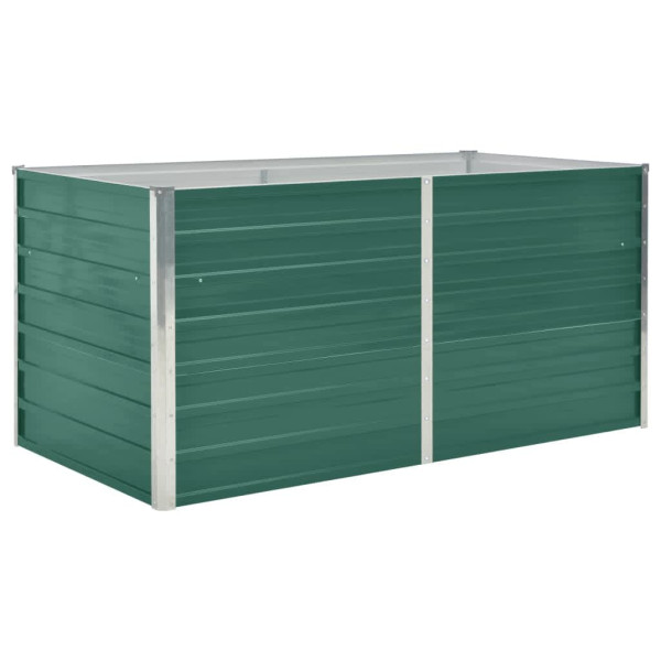 Canteiro de jardim elevado 160x80x77cm aço galvanizado verde M 2
