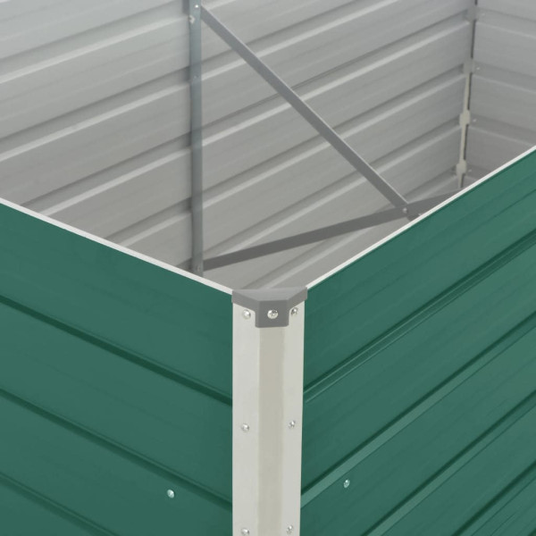 Canteiro de jardim elevado 160x80x77cm aço galvanizado verde M 4