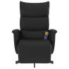 Sillón reclinable masaje con reposapiés cuero sintético negro 3