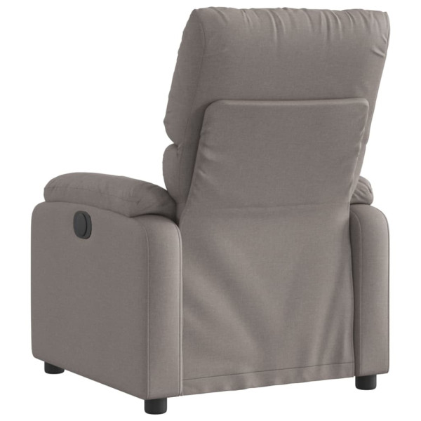 Sillón reclinable de tela gris taupe M 5