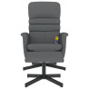 Sillón de masaje reclinable con reposapiés cuero sintético gris 3