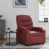 Sillón reclinable de cuero sintético rojo tinto 1