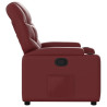 Sillón reclinable de cuero sintético rojo tinto 4