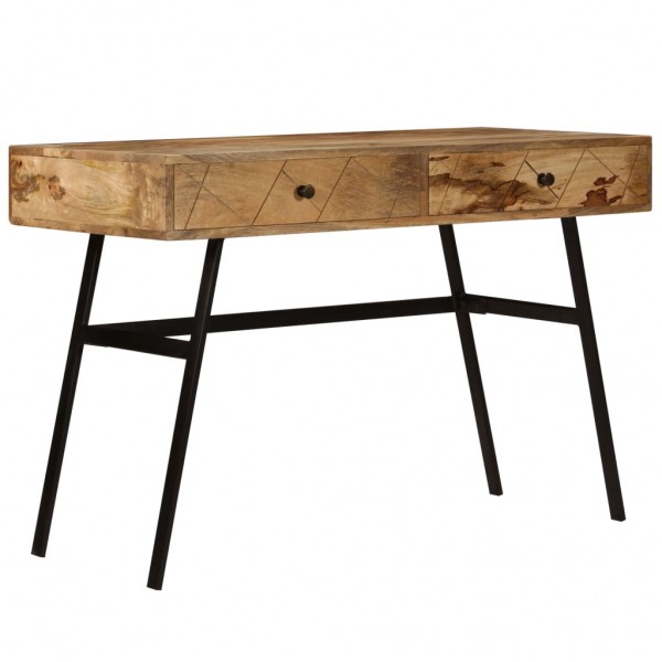 Mesa de escritorio con cajones madera mango maciza 110x50x76 cm M 3