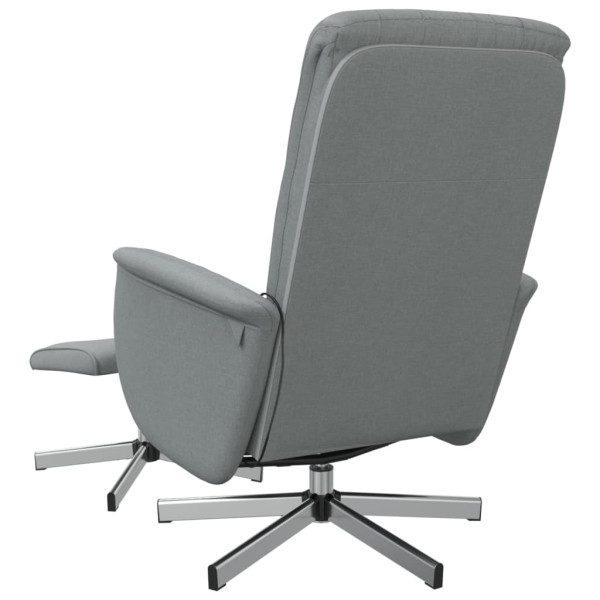 Sillón reclinable de masaje con reposapiés tela gris claro M 5