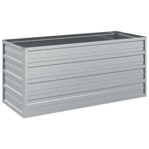 Arriate de acero galvanizado plateado 100x40x45 cm H
