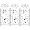 Suportes plantas trepadeiras 3 pcs 40x100 cm ferro preto 1