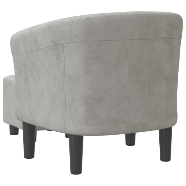 Sillón con taburete terciopelo gris claro M 5