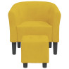 Sillón con taburete terciopelo amarillo 3