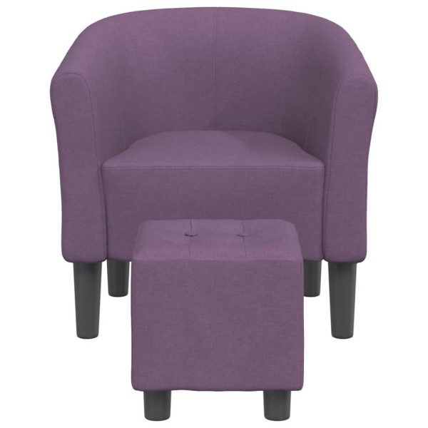 Sillón con taburete tela morado M 3
