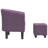 Sillón con taburete tela morado 4