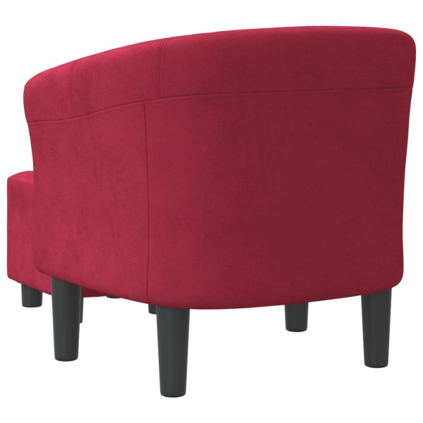 Sillón con taburete terciopelo rojo tinto M 5