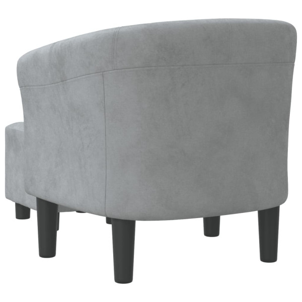 Sillón con taburete terciopelo gris oscuro M 5