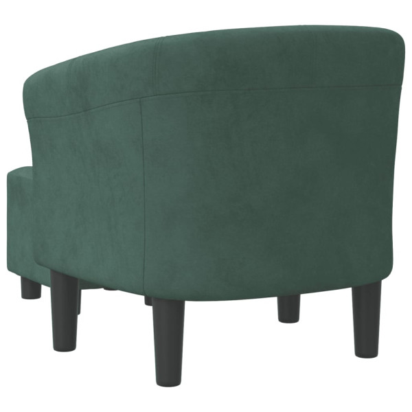 Sillón con taburete terciopelo verde oscuro M 5