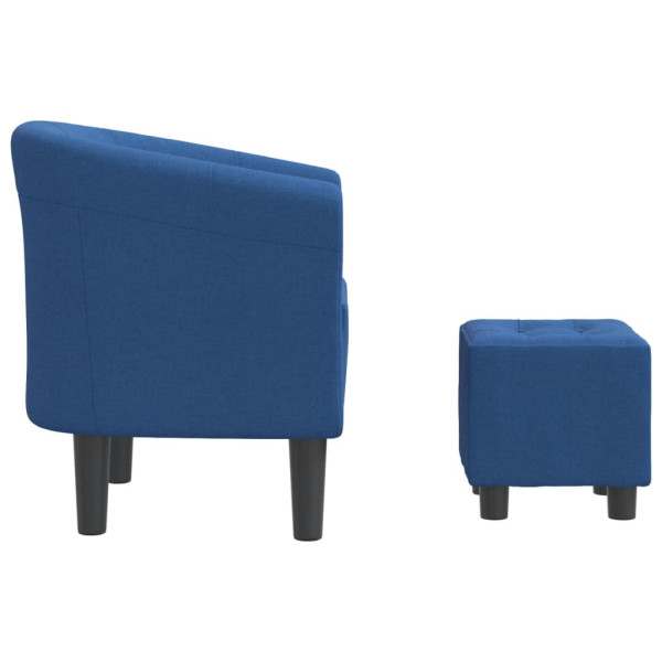 Sillón con taburete tela azul M 4